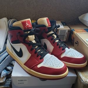 Air Jordan 1 Mid Chicago 2020 White Heel CUSTOM